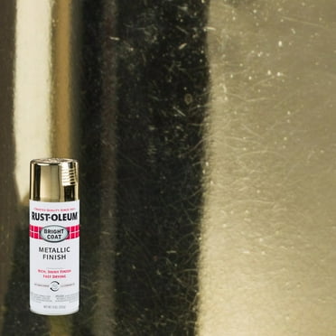 Gold, Rust-Oleum Stops Rust Bright Coat Metallic Spray Paint-7710830, 11 oz