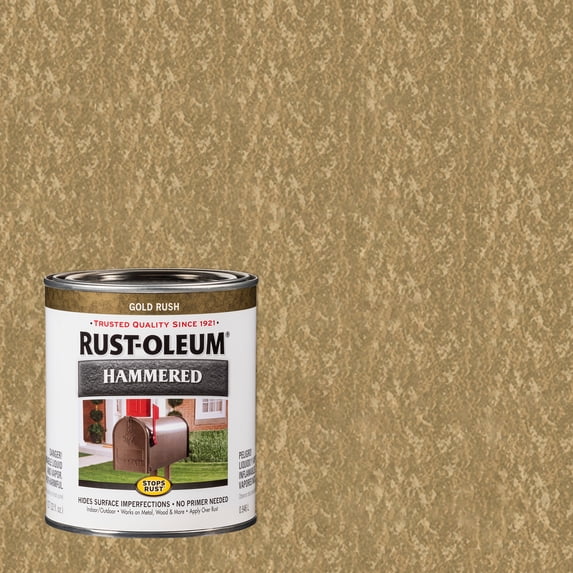 Rust-Oleum Stops Rust Hammered Paint, Gold, Quart, Durable Rust ...