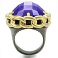 thumbnail image 1 of Gold+Ruthenium Brass Ring with Milky CZ in Tanzanite for Women Style 0W311, 1 of 4