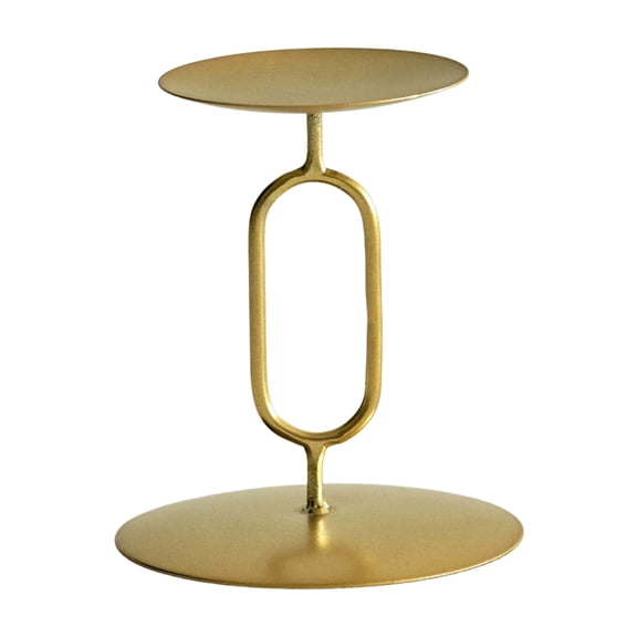 Gold S Scandinavian Style O Shaped Iron Candlestick Holder 3.94X3.54 Inches Gold Metal Candle Stand For Tabletop Decor Romantic Ambiance