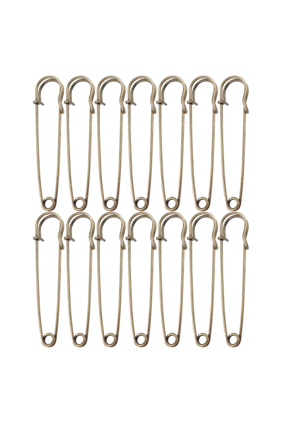 Gold Safety Pins Large,3" Large Safety Pins Pack of 15Pcs Heavy Duty Big Safety Pin for Clothes Giant Safety Pin Available for Thick Fabric,Leather,Fixed Blankets,Shawl