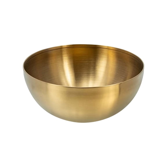 Gold Salad Bowl, Stainless Steel Mixing Bowls, Kitchen Serving Bowl, Nesting Large Soup Bowl, Metal Cereal Bowl, for Cooking, Baking, Salad Prep, Dishwasher Safe, 1 Pcs, 5000 ml, 11.02 Inches