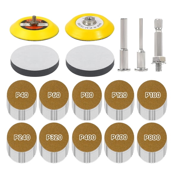 Gold Sanding Discs Hook and Looping Sandpaper Sander for Drill Sanding Attachment Polishing Kits Woodworking Accessories