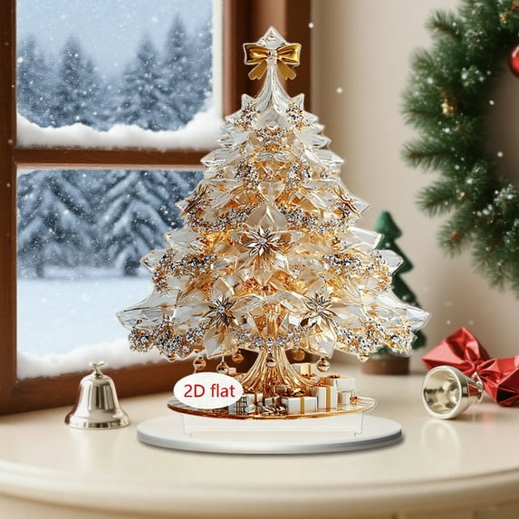 Gold Santa Snowman Ornament - 2D Flat Christmas Tree Decor with Vintage Holiday Designs (Set of 1)