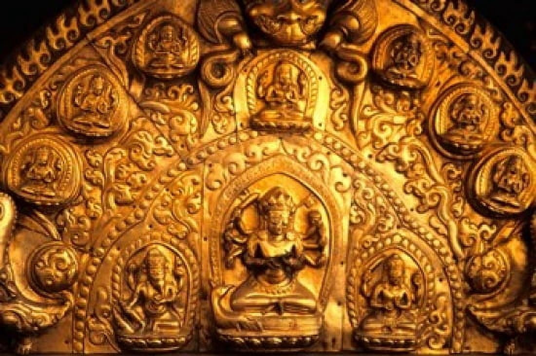 Gold Sculpture Artwork in Bali Indonesia Canvas Art - Bill Bachmann DanitaDelimont (28 x 19)