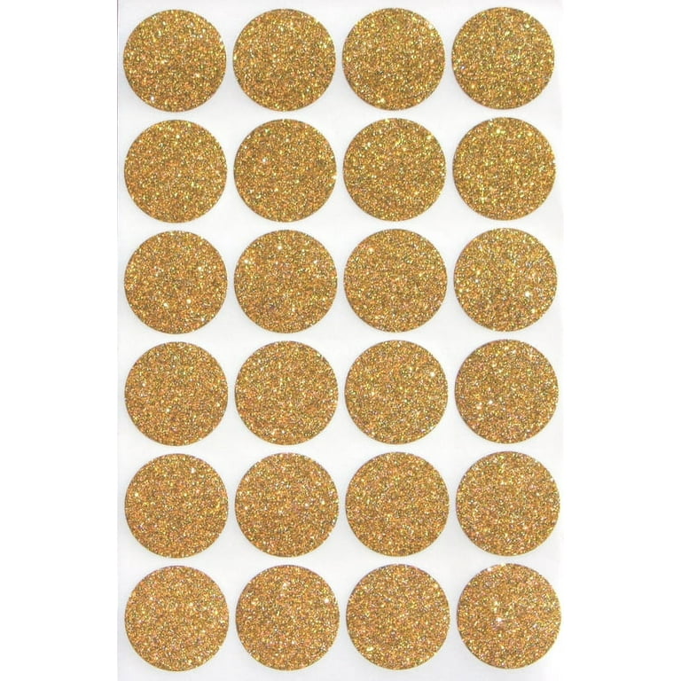 Gold Seal Stickers 1 Round 25 mm, Dot Glitter Stickers one inch rounds -  120 pack by Royal Green 