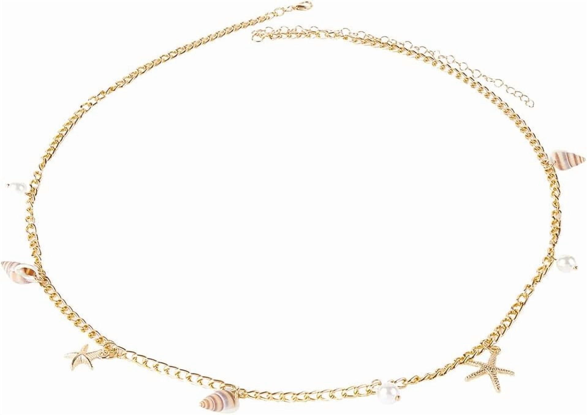 Gold Seashell Waist Chain Beach Summer Pearls Beaded Shell Belt Belly ...