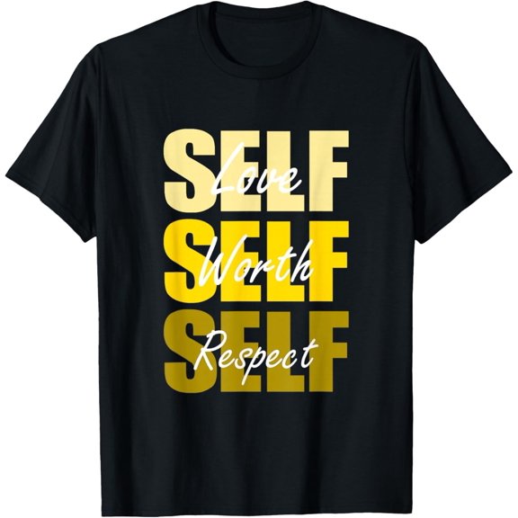 Gold Self-ish X 3 Varsity-Yellow Color Graphic T-Shirt