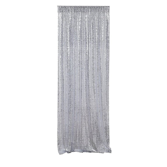 Gold Sequin Background Curtain for Party & Wedding Decor – Large Size Glitter Curtain for Events, Celebrations, and Festive Decorations,Silver