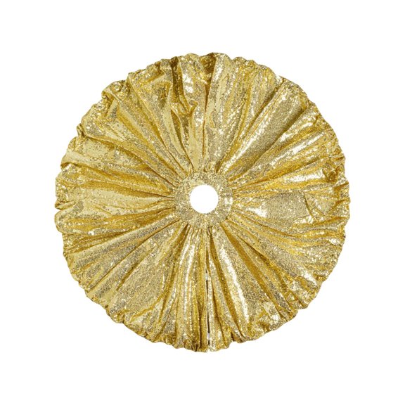 Gold Sequin Christmas Tree Skirt, Design for Holiday Displays, Shimmering Tree Apron for Festive Decor, Perfect Glittering Accent for Christmas Tree Presentations and Seasonal Celebrations