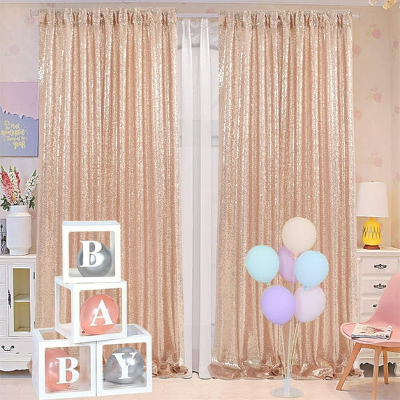 Gold Sequin Curtain, Qiopertar Under $5 Gold Sequin Background Curtains Party Stage Wedding Background Curtains Large Size Curtains Suitable For Holiday Party Wedding Decoration