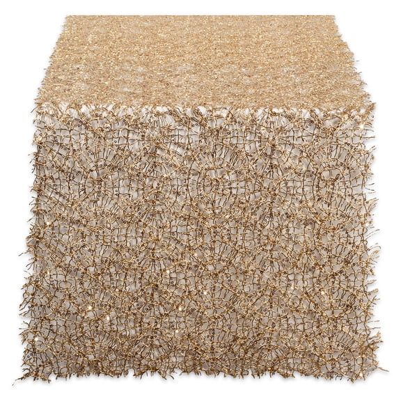 Gold Sequin Mesh Table Runner Roll 16inx10ft