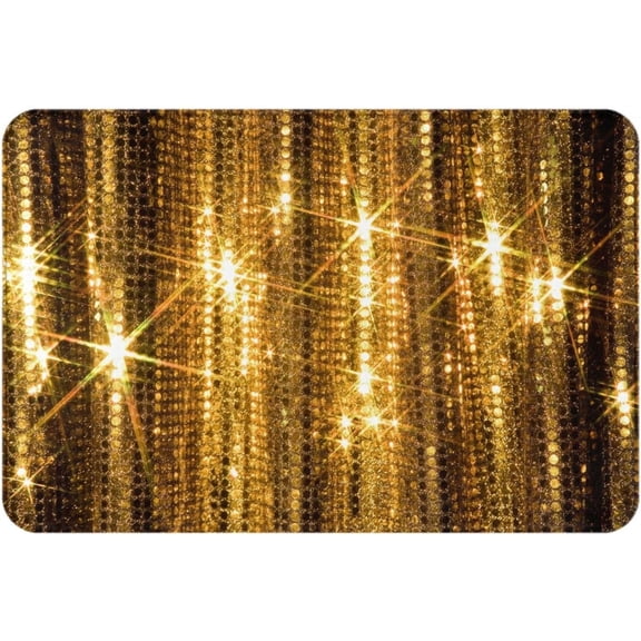 Gold Sequin Sparkle Print All-Season Indoor Outdoor Doormat,Multi-Functional and Stylish Home Decor