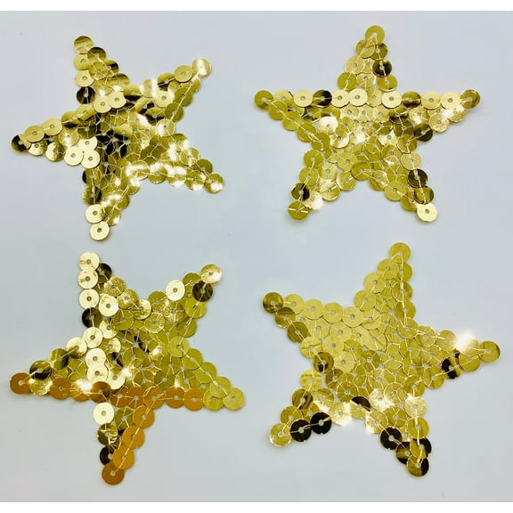 Gold Sequin Star 3" X 3" Iron ON