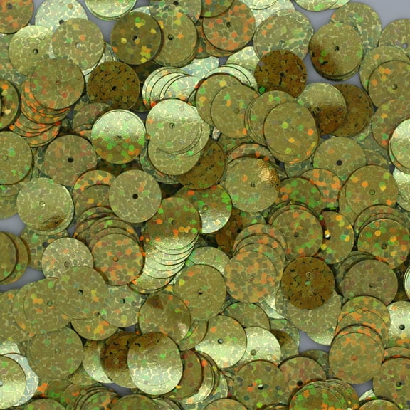 Gold Sequins 10mm Hologram Glitter Multi Reflective Metallic Made in USA