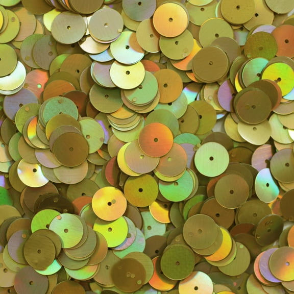 Gold Sequins 10mm Lazersheen Rainbow Reflective Metallic Made in USA