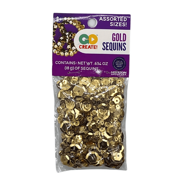 Gold Sequins, Assorted Size, Versatile Craft Embellishments for DIY Projects, Clothing, Accessories, Party Décor, Easy to Sew or Glue, Add Sparkle and Shine to Crafts, Festive Outfits, Decorations