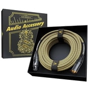 Gold Series Star Quad XLR Cables 25ft Gold Plated Neutrik Connectors Handmade Microphone Cable with Kevlar-Reinforced Nylon Braided, 100% Coverage OFC Braided and Al-Foil Shield