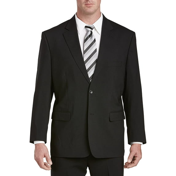 Gold Series by DXL Men's Big and Tall Men's Big & Tall Perfect Fit Jacket-Relaxer Suit Jacket - Executive Cut, Black, 58 Regular