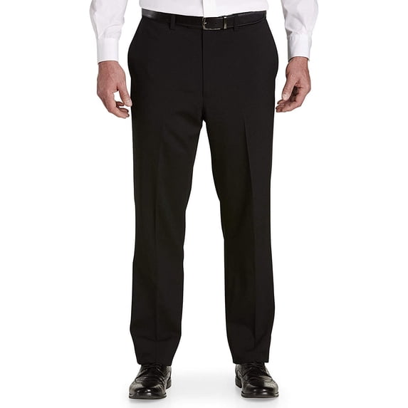 Gold Series by DXL Men's Big and Tall Men's Big & Tall Flat-Front Perfect Fit Suit Pants, Black, 54W X 30L 54 x 30