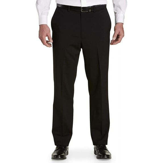 Gold Series by DXL Men's Big and Tall Men's Big & Tall Flat-Front Perfect Fit Suit Pants, Black, 56W X 30L 56 x 30