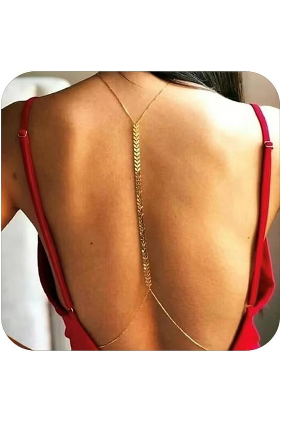 Gold Sexy Body Chains for Women, Gold Waist Chain Dainty Beads Rope Layered Belly Chain Belts Chain for Women Fashion Summer Back Body Jewelry