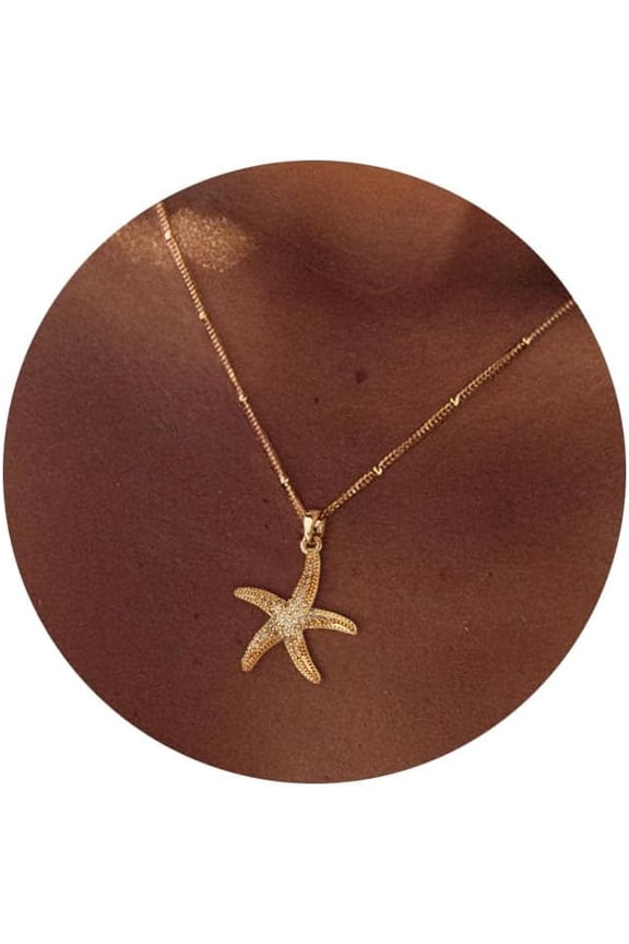 Gold Shell Necklace For Women,14K Gold Plated Seashell Starfish Ocean Necklace Shell Pendant Necklace For Women Jewelry Gift[o6171]