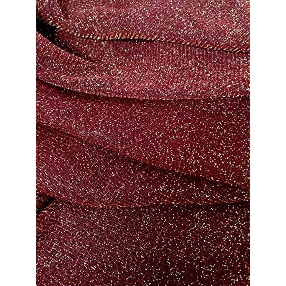 Gold Shimmer Lurex on Stretch Polyester Triple Mesh See-Through Fabric - 60 Inches Wide - By the Yard or Bulk