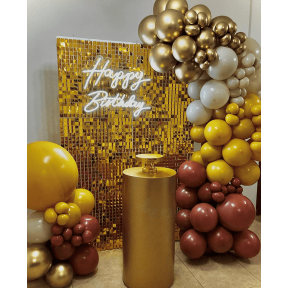 Gold Shimmer Wall Backdrop Panel - Birthday, Anniversary , Wedding Decorations , Engagement & Bridal Shower Party Decor | Photo Backdrops Sheets （30 pcs (5×6 FT)