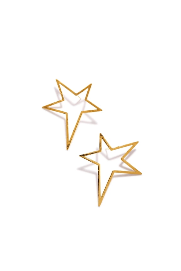 Gold Shooting Star Dust Post Earrings