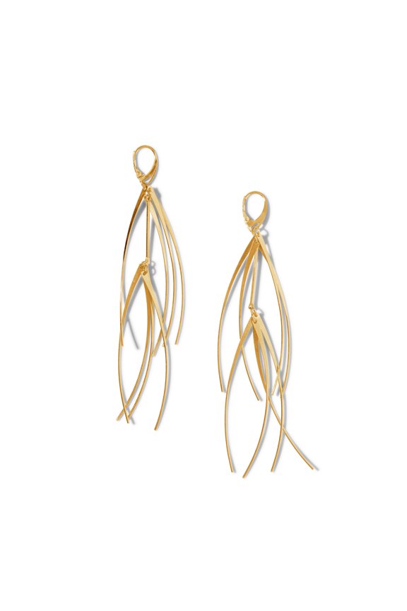 Gold Short Tinsel Earrings
