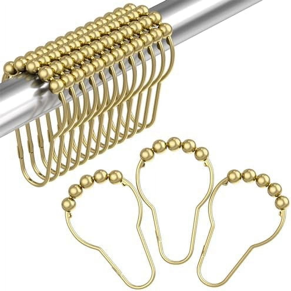 Gold Stainless Steel Rust Proof Shower Curtain Rings Set of 12