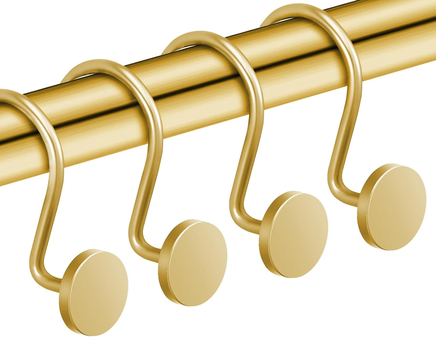 Gold Shower Curtain Hooks, Rust-Proof Shower Curtain Rings for Bathroom ...
