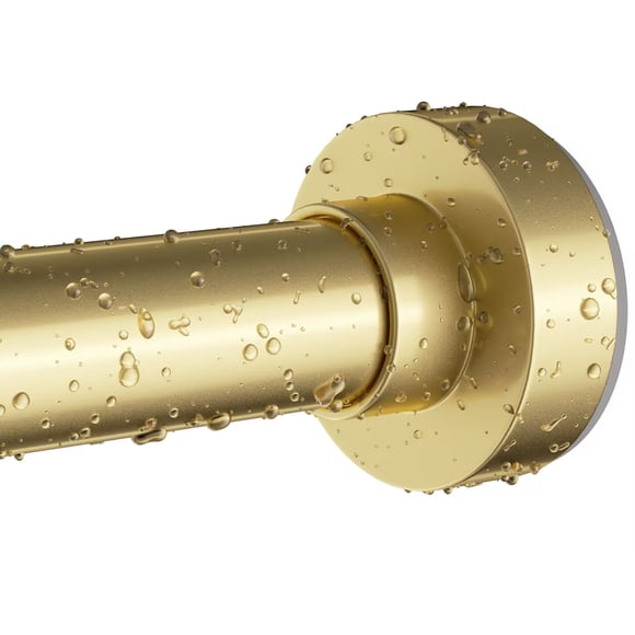 Gold Shower Curtain Rod 34-66 Inches(2.8-5.5ft) Never Rust Adjustable Shower Rod Spring Tension Non Slip No Drilling Shower Rods for Bathroom Garland Window