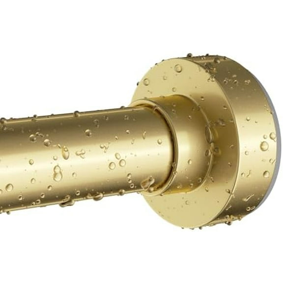 Gold Shower Curtain Rod 34-66 Inches(2.8-5.5ft) Never Rust Adjustable Shower Rod Spring Tension Non Slip No Drilling Shower Rods for Bathroom Garland Window