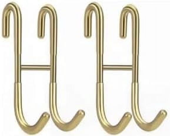 Gold Stainless Steel Frameless Shower Door Hooks (2-Pack)