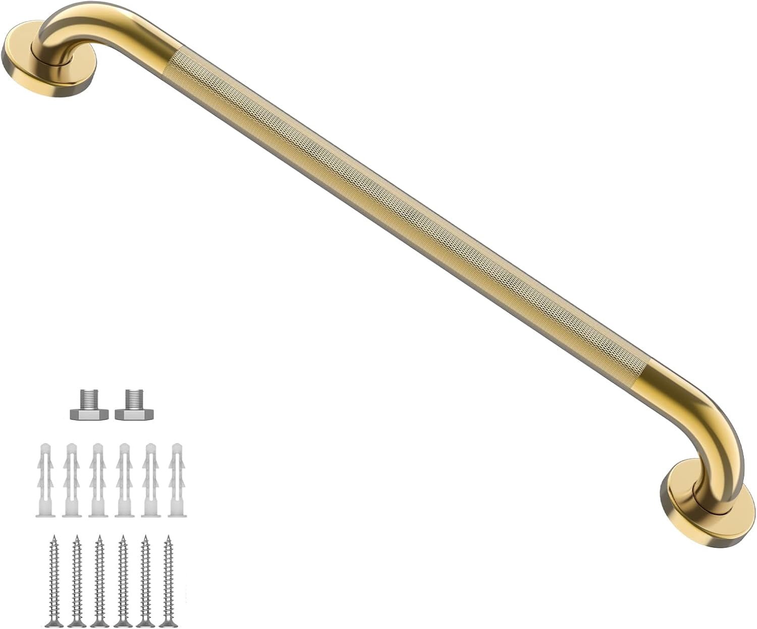 Bmoytu 32 Inch Shower Grab Bar – Brushed Nickel, 304 Stainless Steel With Anti-Slip Knurled Grip, 500 Lbs Capacity, ADA Compliant Safety Bar For Seniors & Elderly