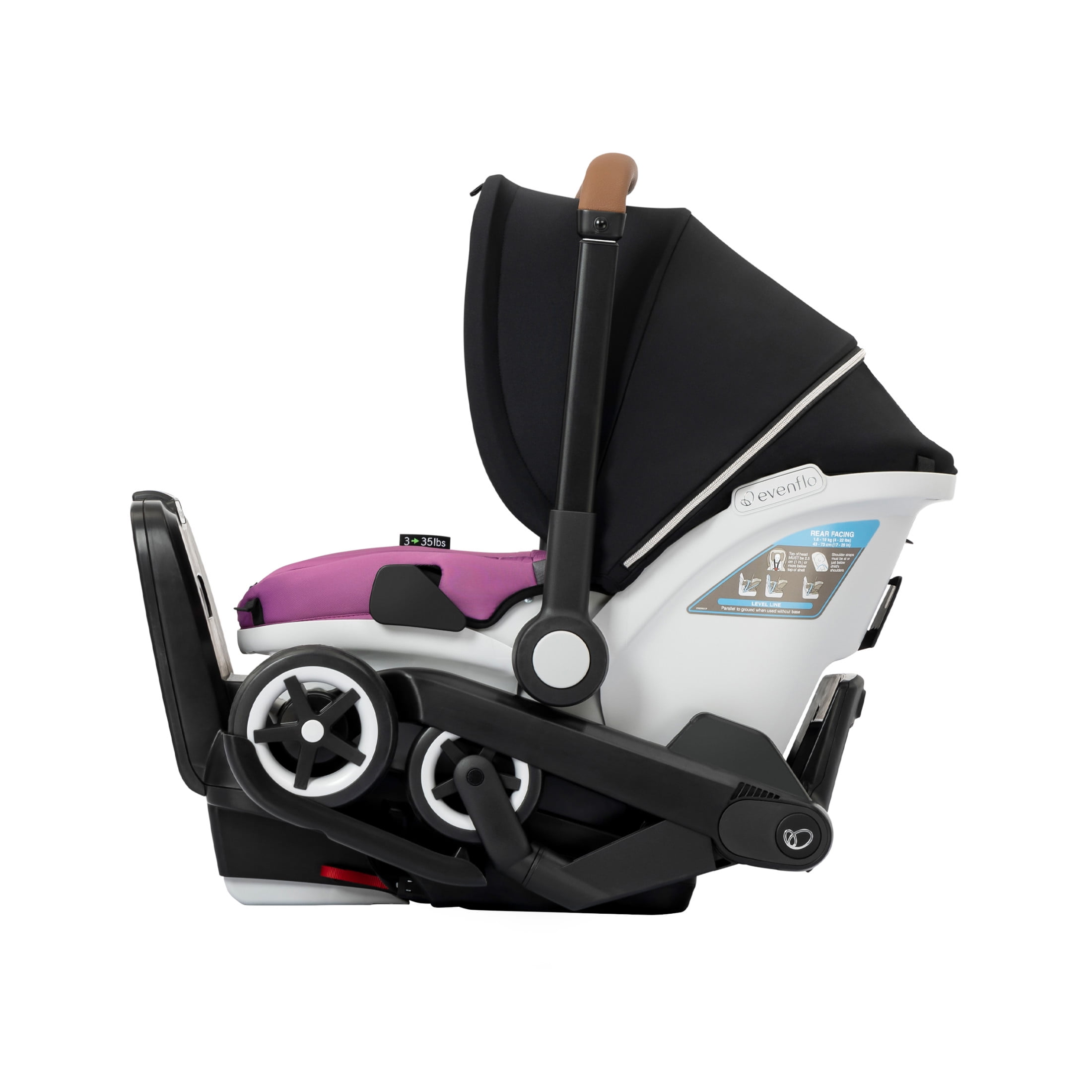 Shyft DualRide Infant Car Seat Stroller Combo with Green Gentle Fabric Champagne