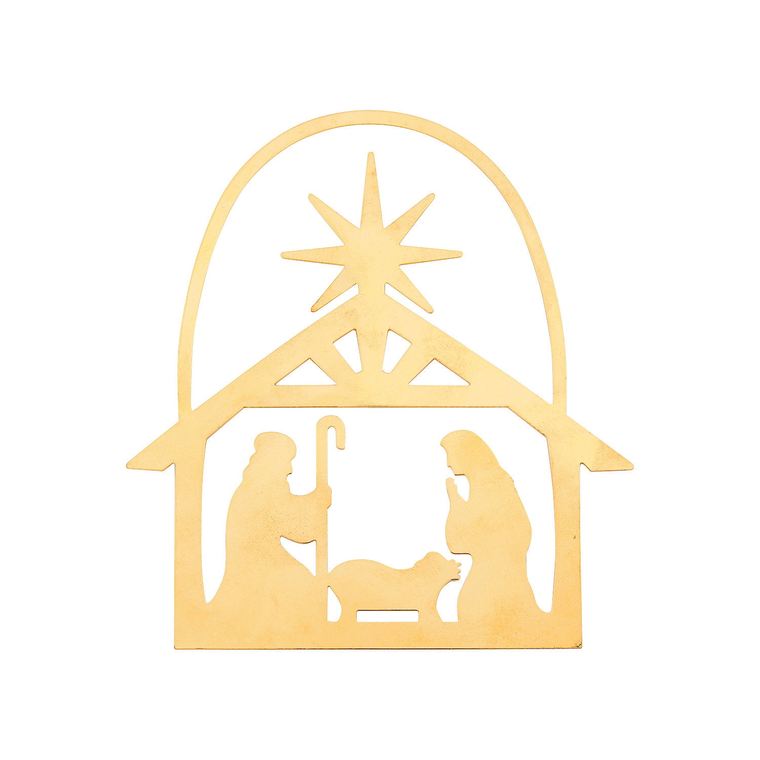 Gold Silhoutte Holy Family Ornaments - Home Decor - 12 Pieces