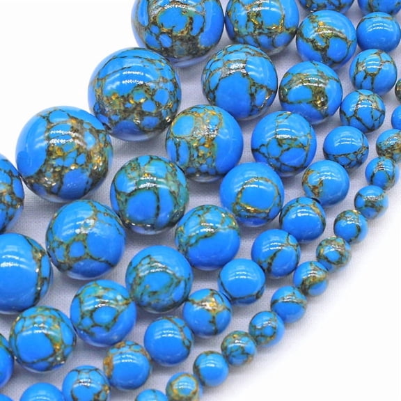 Gold Silk Dark Blue Turquoise Diy String Beads