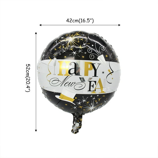 Gold Silver 2024 Crown Digital Balloon New Year Eve Party Decor Hello