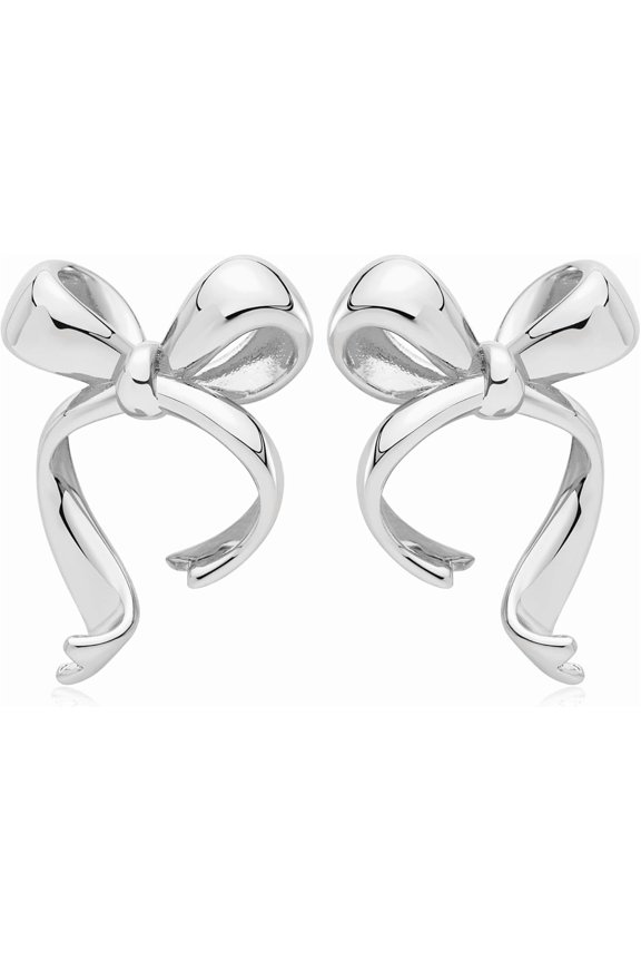 Gold Silver Bow Drop Earrings for Women Long Tassel Chain Bow Earrings Ribbon Bowknot Dangle Earrings accessories Gifts