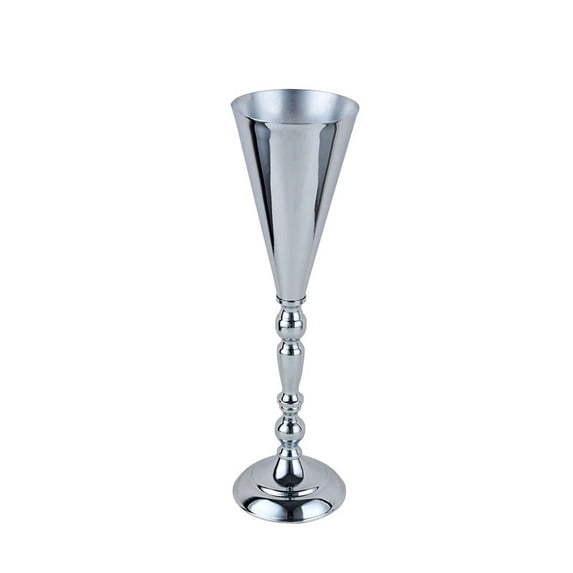 Gold Silver Candle Holders Wedding Decor Metal Candlestick Flower Stand Vase Table Centerpiece Event Floral Rack Road Lead (silver 42cm)