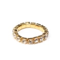 thumbnail image 1 of Gold & Silver Colored Alloy Geometric Diamond Elastic Ring, Wedding Gift, 4mm Single Row, Womens Fashion Jewelry, 1 of 3