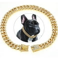 thumbnail image 1 of Gold Silver Cuban Chain Dog Collar Diamond Cuban Chain Pet Collar For Dog Cat Jewelry 10/14/16/18/20/24 Inch, 1 of 9