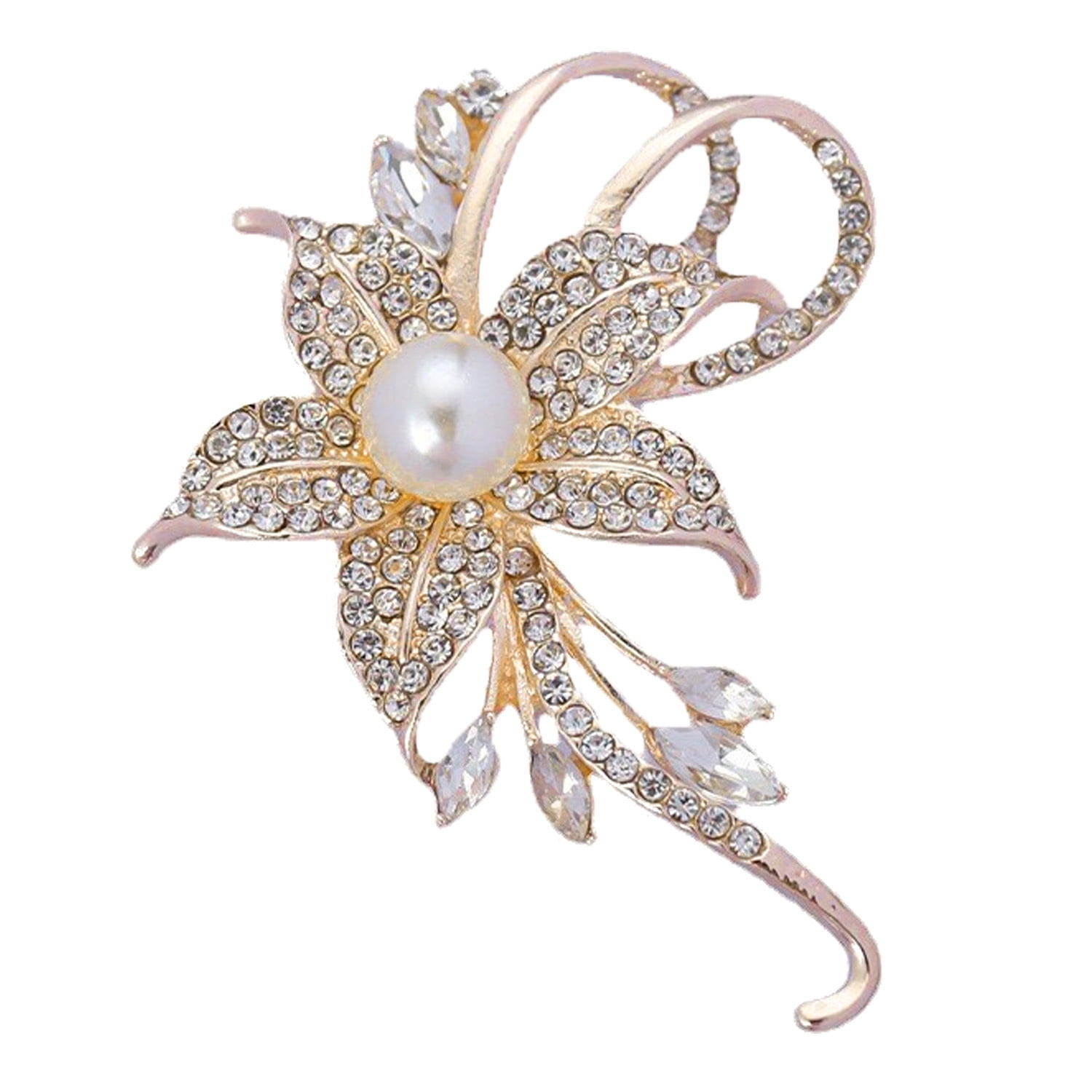 ⚜️Elegant Crystal-Studded Gold Brooch⚜️ Luxury Flower Crystal Brooch main image 2