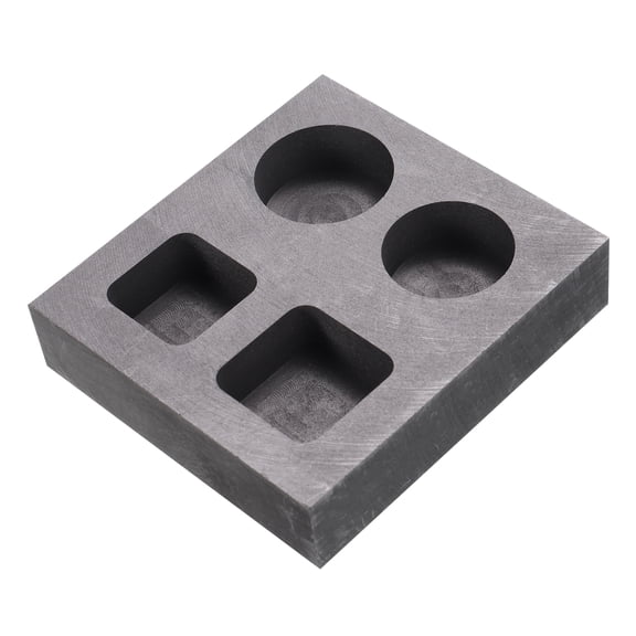 Gold Silver Graphite ingot mould Crucible for Casting Metal Aluminum Copper Brass, Four Hole Slot