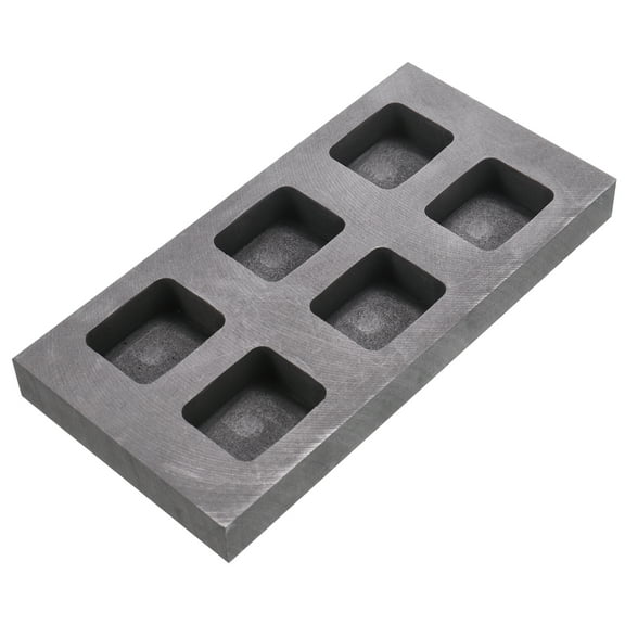 Gold Silver Graphite ingot mould Crucible for Casting Metal Aluminum Copper Brass, Six Hole