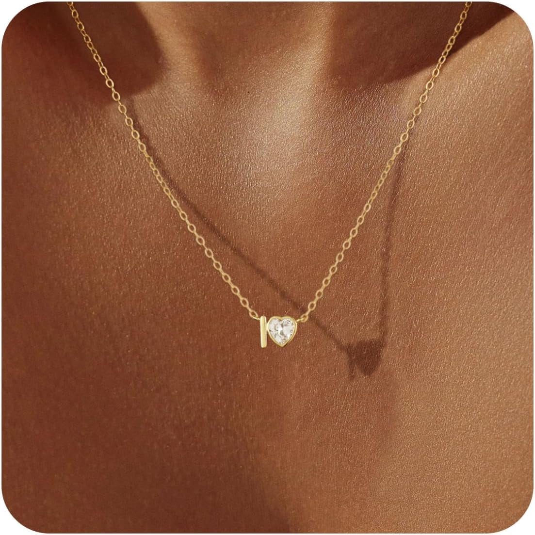 Vito 925 Sterling Silver Initial Necklace - Double Heart Letter Pendant On 18" Chain, Gift For Women