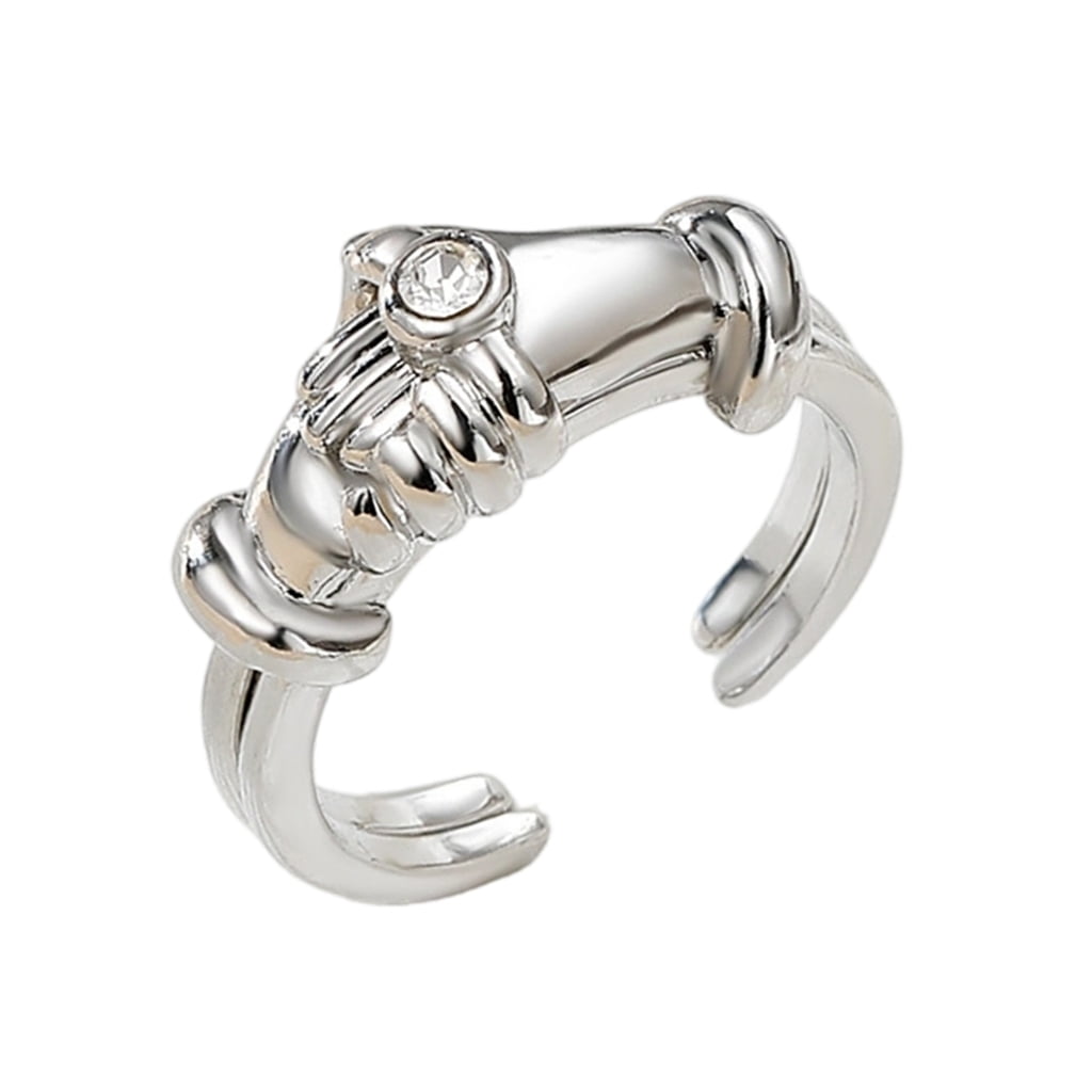 Gold Silver Interlockings Hug Rings Flexible Sizing Comfort Fit Alloy ...